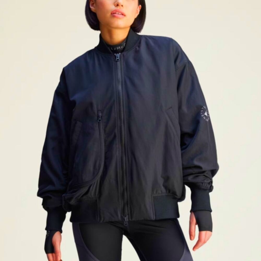 Adidas by Stella McCartney Navy Blue True Nature Woven Bomber Jacket S